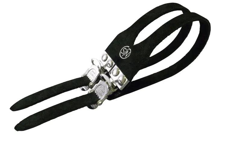 mks pedal straps MKS Fit-α Sports NJS Laminated Leather Double Toe Straps