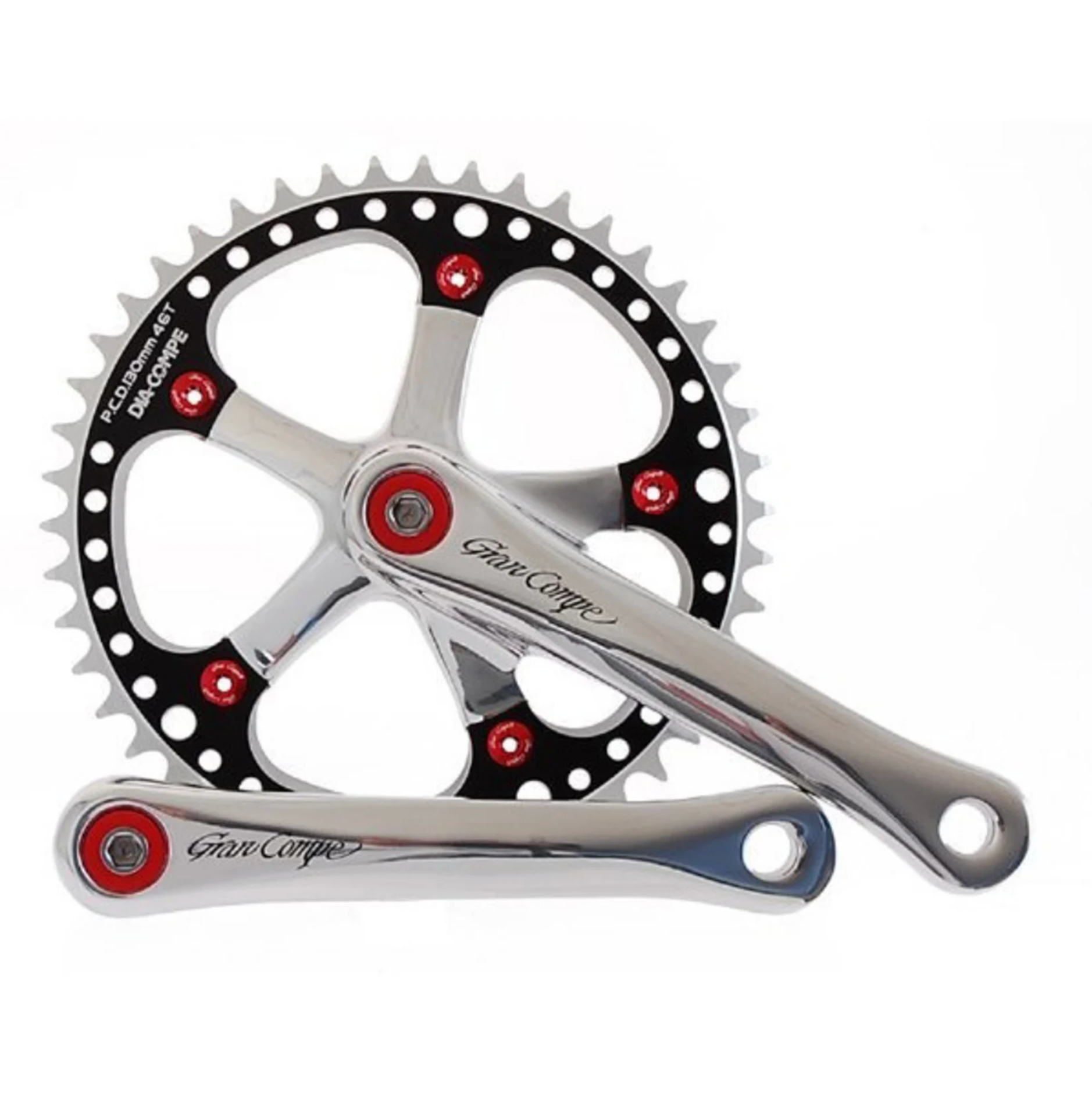 Dia Compe Gran Compe Track Crankset, 130BCD, 46T, 1/8"