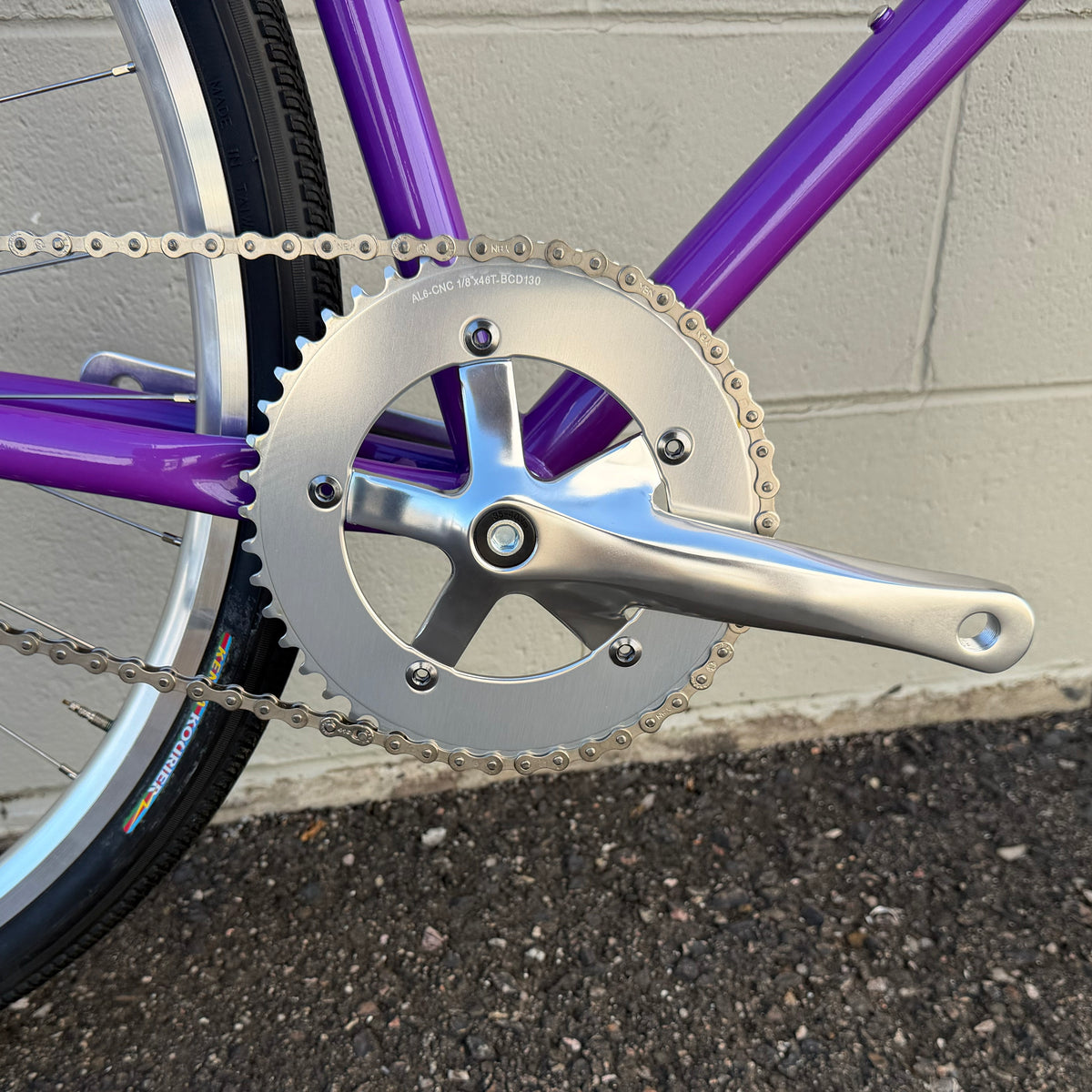 Wabi Fixed Gear / Single Speed Courier Crankset, 130 BCD, 1/8"