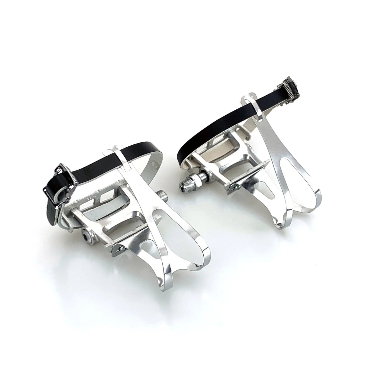 Wabi Race Pedal / Toe Clip / Single Strap Combo, Silver/Black Pedal + Black Clip / Black / Medium